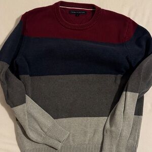 Tommy Hilfiger Men's Colorblock Crewneck Sweater - Red, Blue, Gray